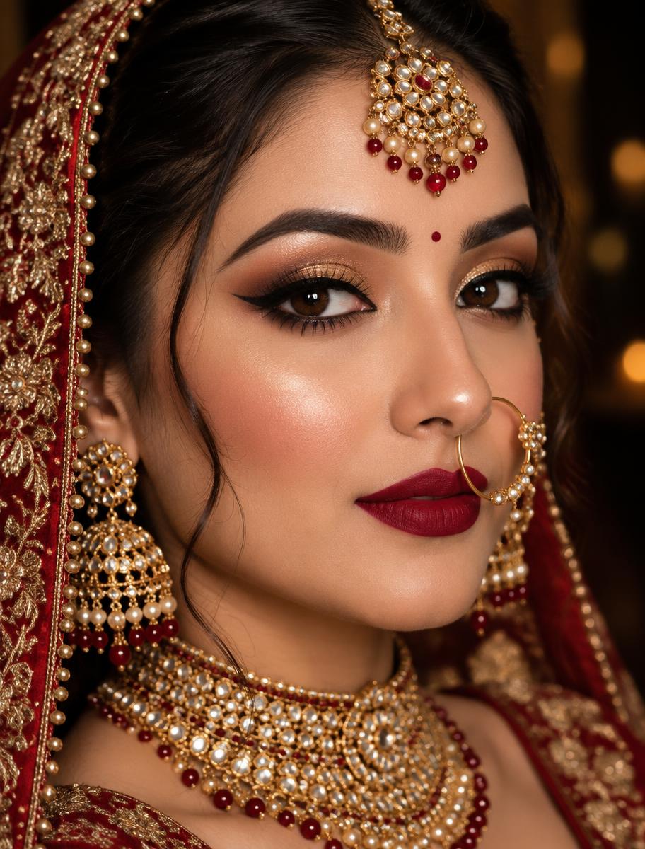 HD bridal makeup close-up